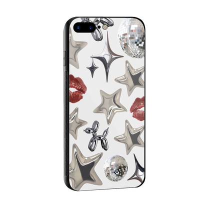 Disco Dreams sleek iphone 7 plus cover with tempered glass back and TPU edges