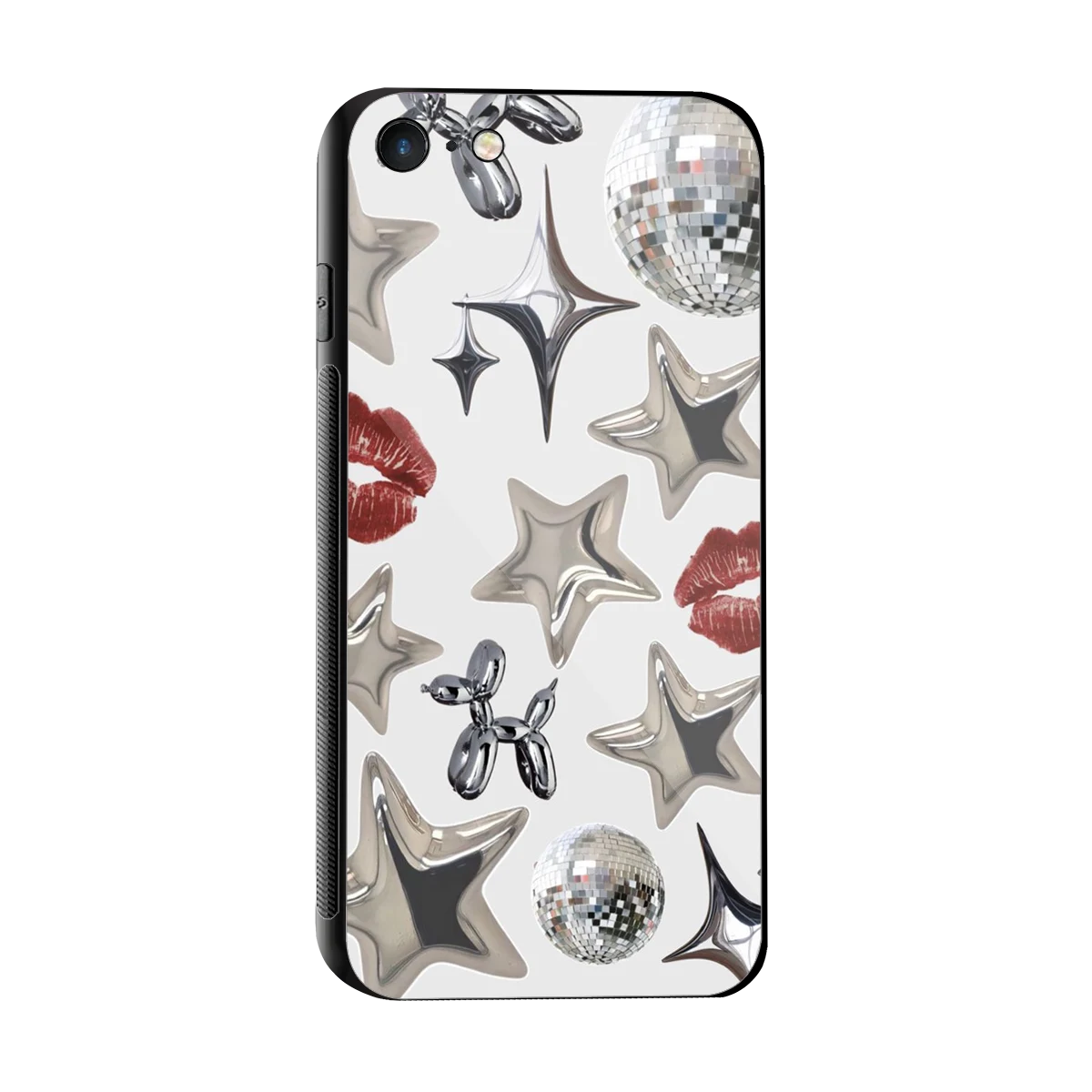Disco Dreams sleek iphone 8 cover with tempered glass back and TPU edges