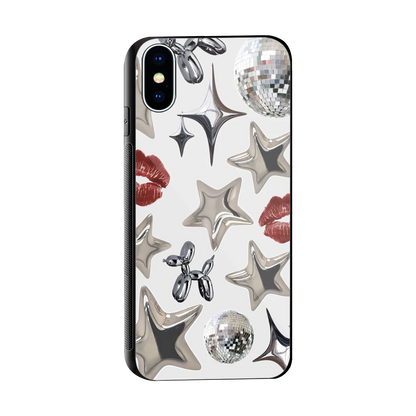 Disco Dreams sleek iphone x cover with tempered glass back and TPU edges