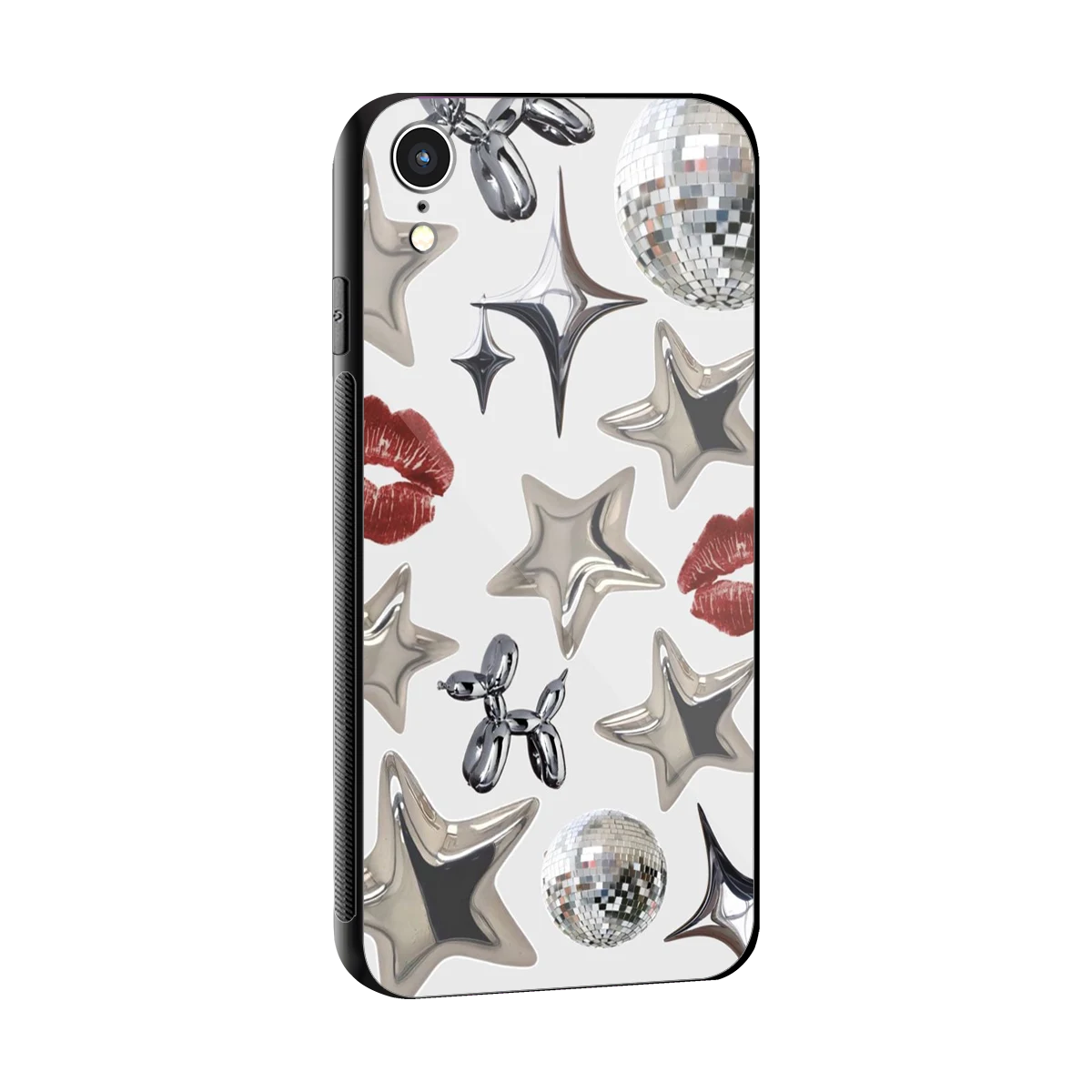 Disco Dreams sleek iphone xr cover with tempered glass back and TPU edges