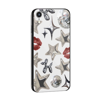 Disco Dreams sleek iphone xr cover with tempered glass back and TPU edges
