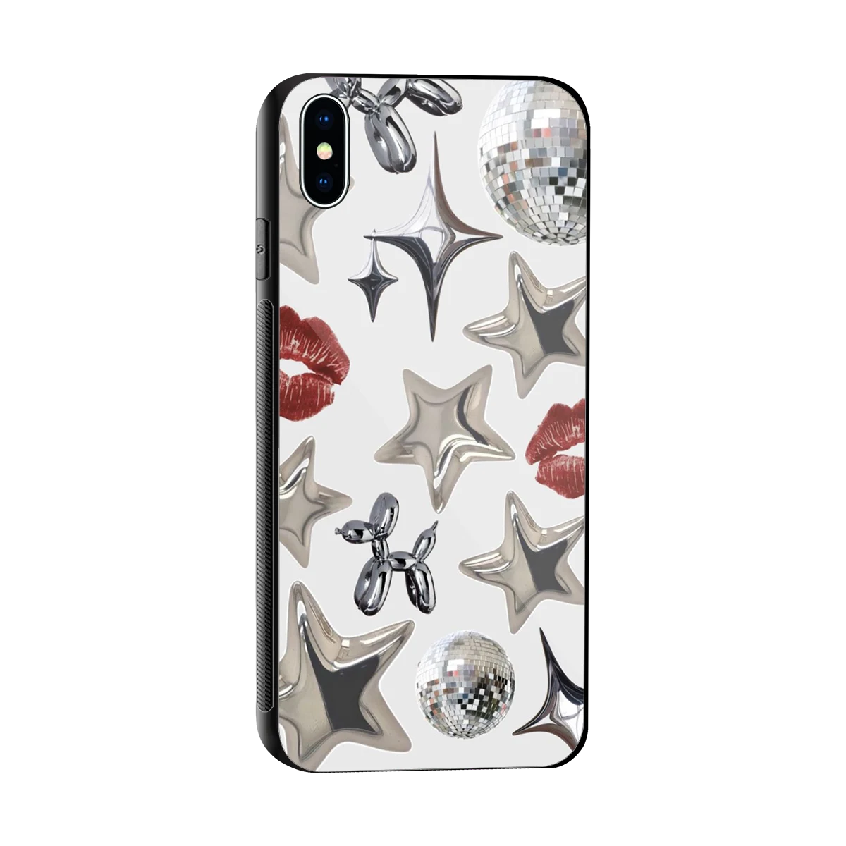 Disco Dreams sleek iphone xs max cover with tempered glass back and TPU edges