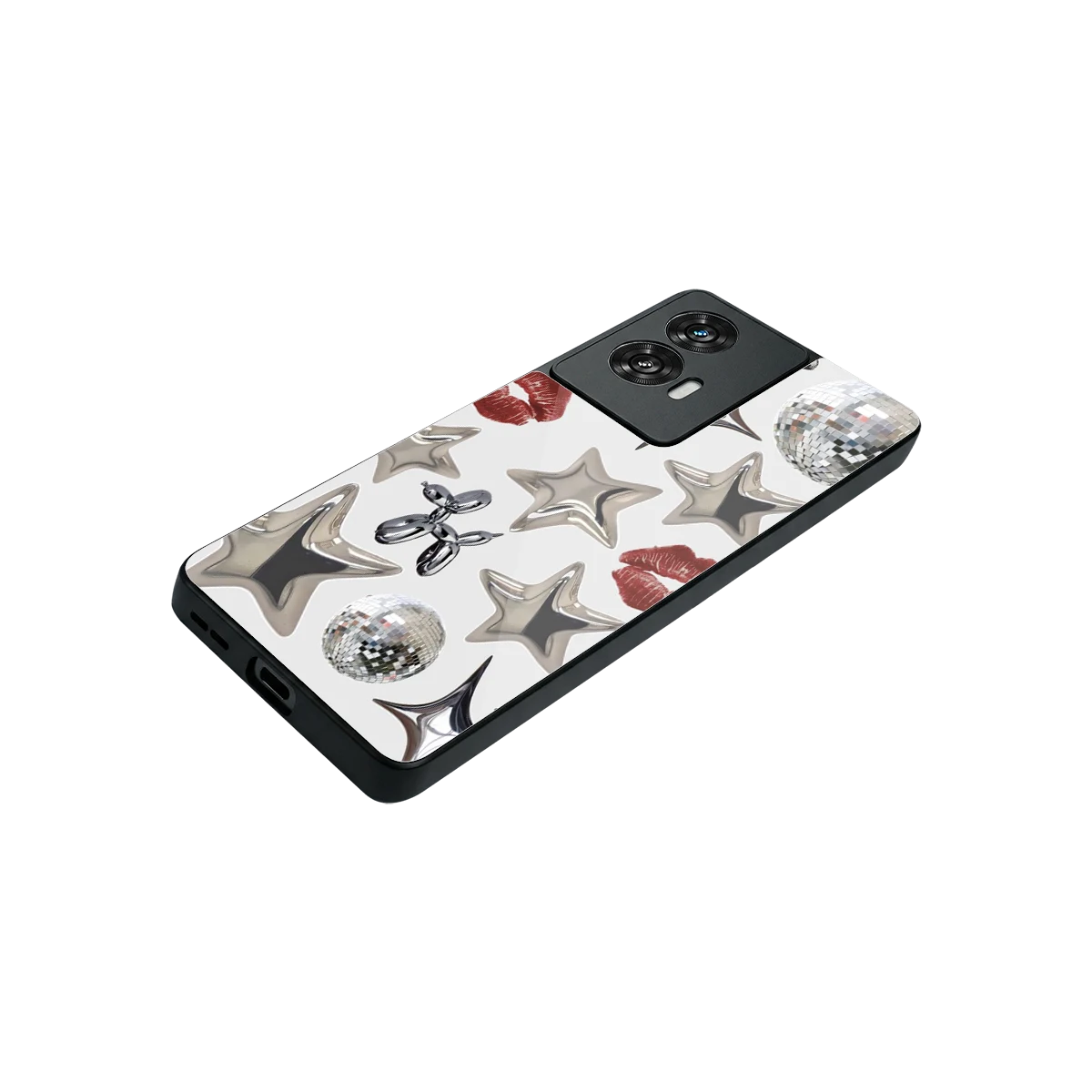 Disco Dreams stylish phone case for motorola edge 50 fusion | glossy glass and slim fit