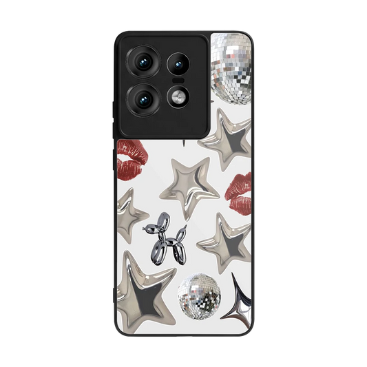 Disco Dreams back phone cover | glass case for motorola edge 50 pro