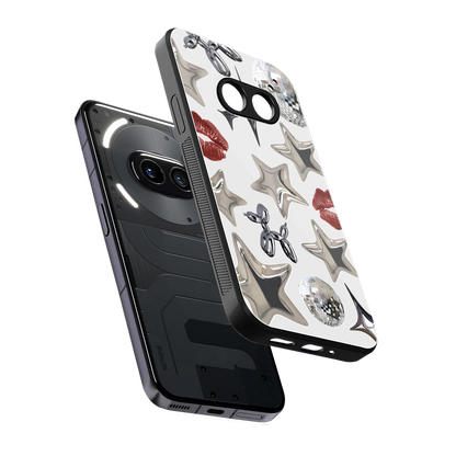 Disco Dreams sleek nothing phone 2a cover with tempered glass back and TPU edges