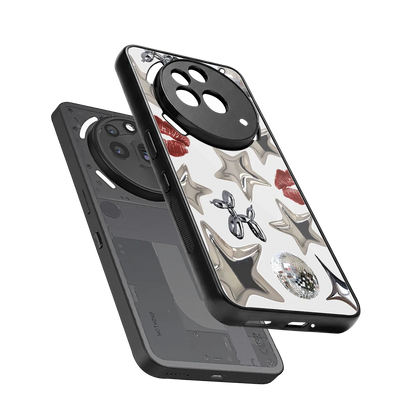 Disco Dreams sleek nothing phone 3a pro cover with tempered glass back and TPU edges