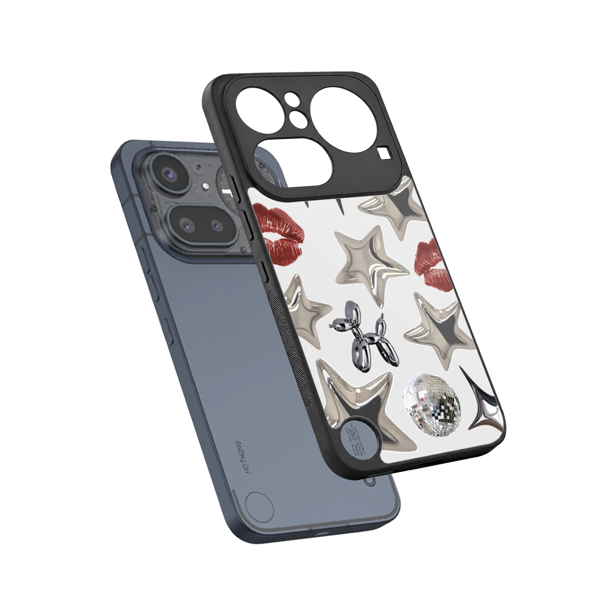 Disco Dreams sleek nothing phone 4a pro cover with tempered glass back and TPU edges