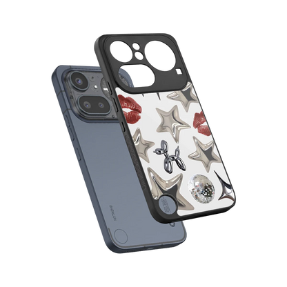 Disco Dreams sleek nothing phone 4a pro cover with tempered glass back and TPU edges