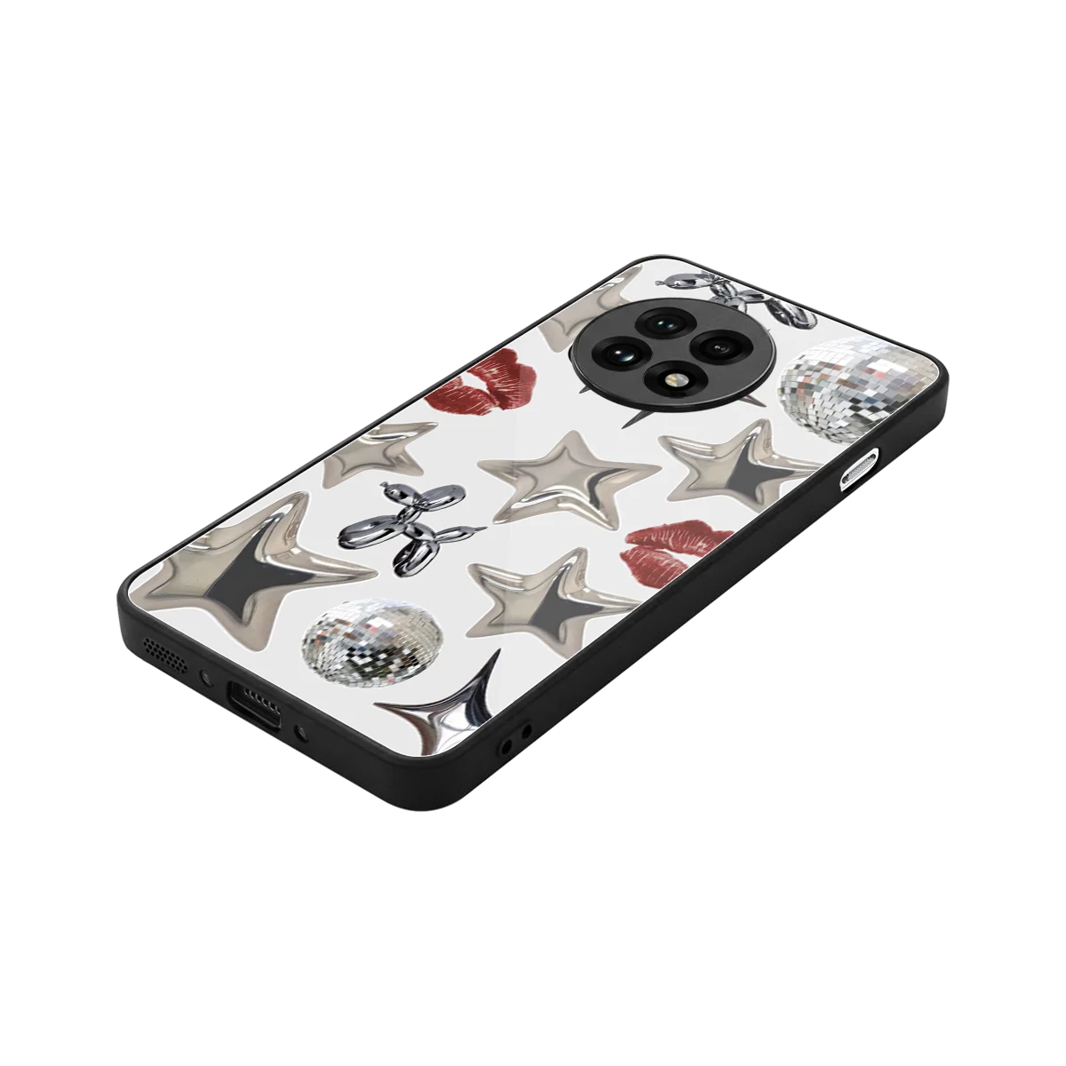 Disco Dreams stylish phone case for oneplus 13r | glossy glass and slim fit