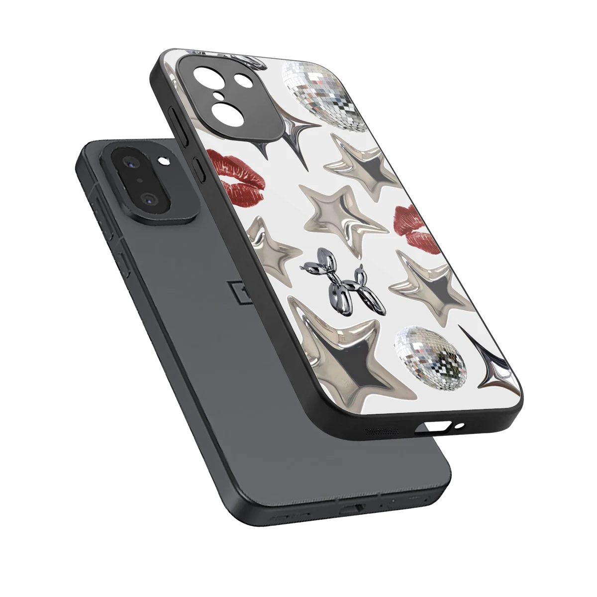 Disco Dreams sleek oneplus 15r cover with tempered glass back and TPU edges