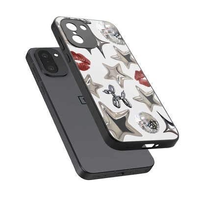 Disco Dreams sleek oneplus 15r cover with tempered glass back and TPU edges