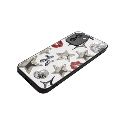Disco Dreams stylish phone case for oneplus 15r | glossy glass and slim fit