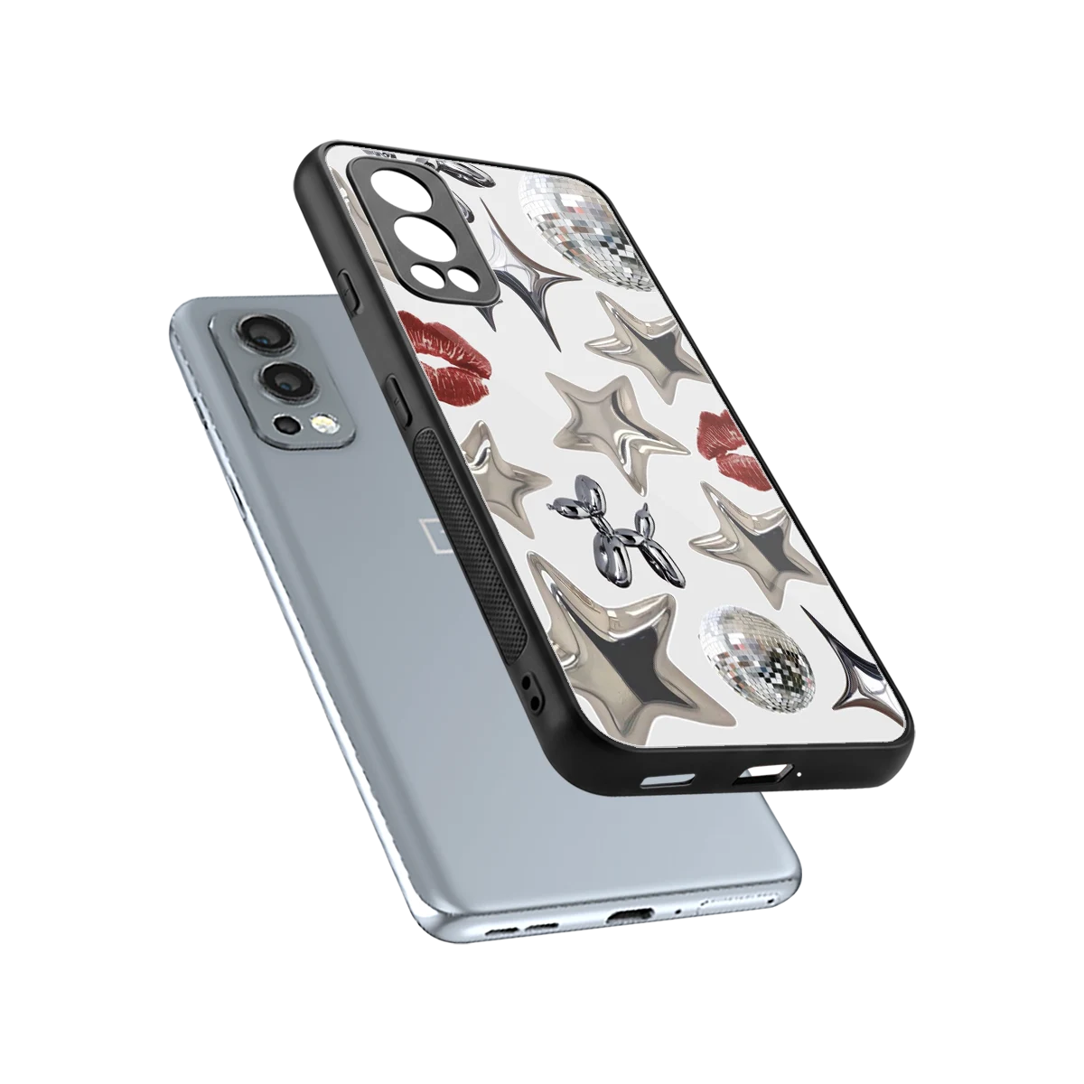 Disco Dreams sleek oneplus nord 2 cover with tempered glass back and TPU edges