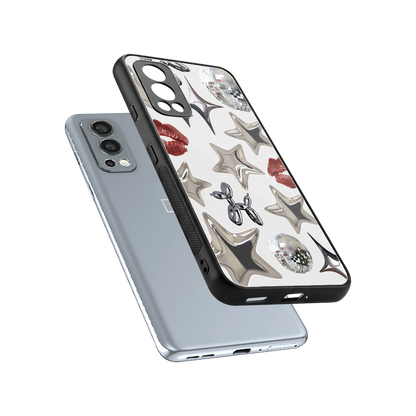 Disco Dreams sleek oneplus nord 2 cover with tempered glass back and TPU edges