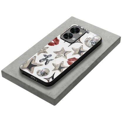 Disco Dreams stylish phone case for oneplus nord 2t | glossy glass and slim fit