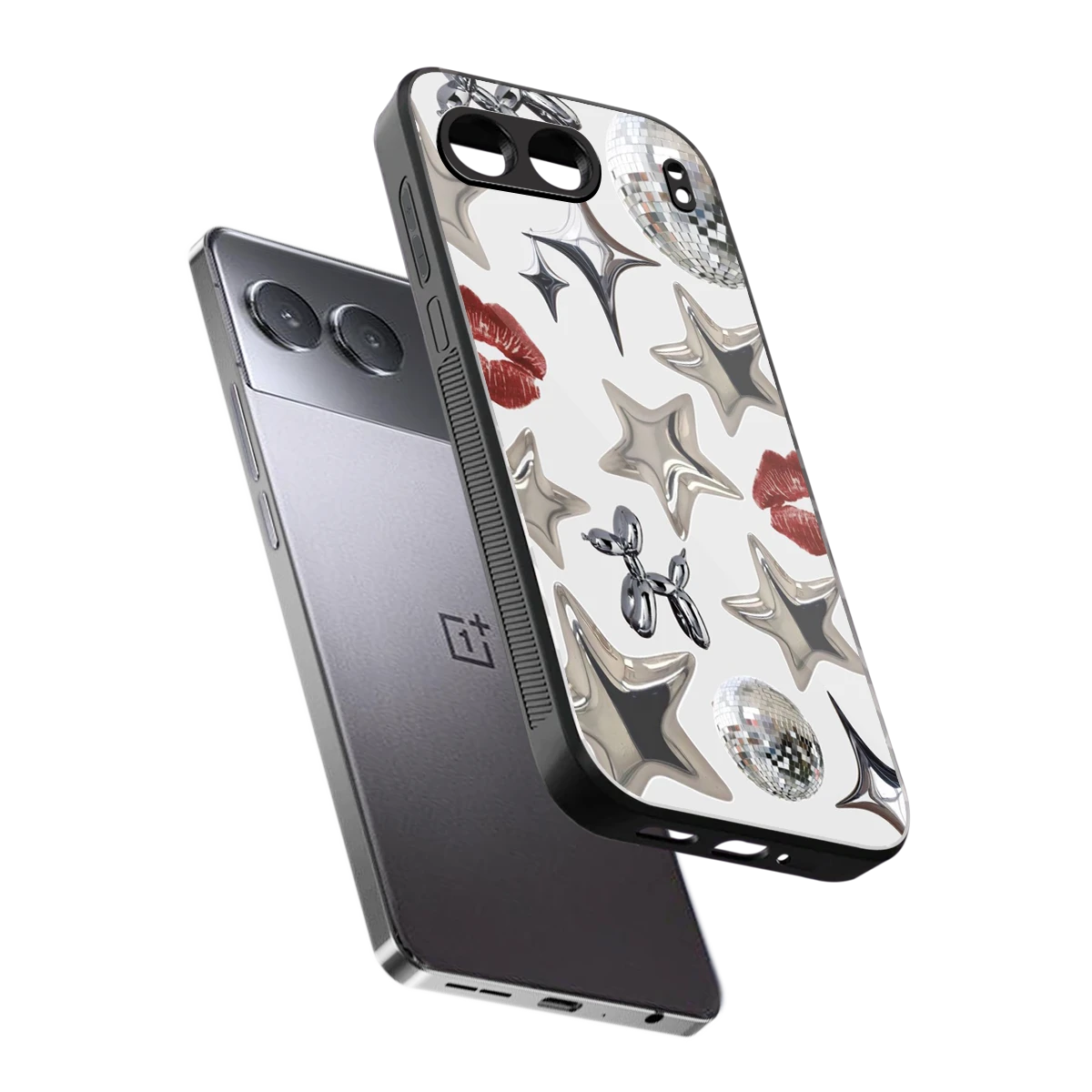 Disco Dreams sleek oneplus nord 4 cover with tempered glass back and TPU edges