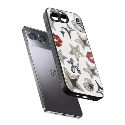 Disco Dreams sleek oneplus nord 4 cover with tempered glass back and TPU edges