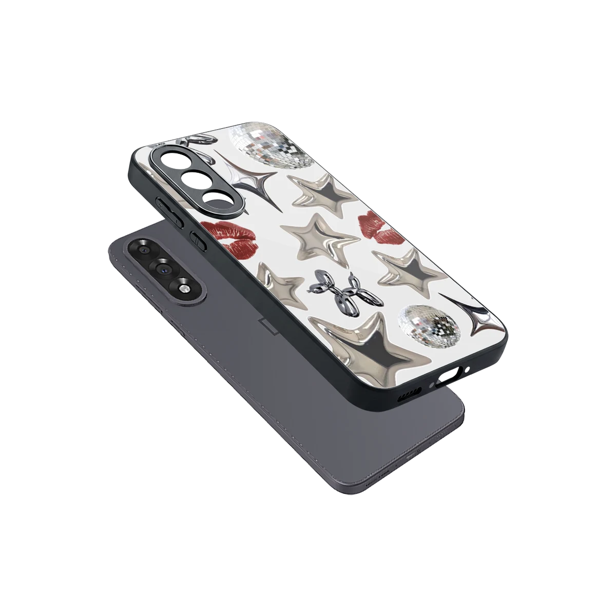 Disco Dreams sleek oneplus nord 5 cover with tempered glass back and TPU edges