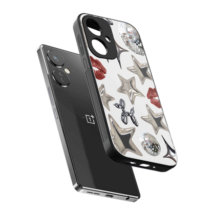 Disco Dreams sleek oneplus nord ce 3 cover with tempered glass back and TPU edges