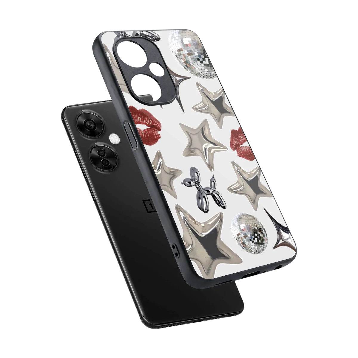 Disco Dreams sleek oneplus nord ce 3 lite cover with tempered glass back and TPU edges