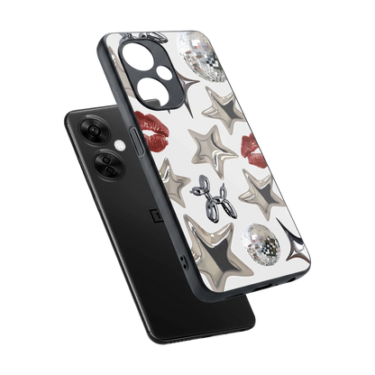 Disco Dreams sleek oneplus nord ce 3 lite cover with tempered glass back and TPU edges