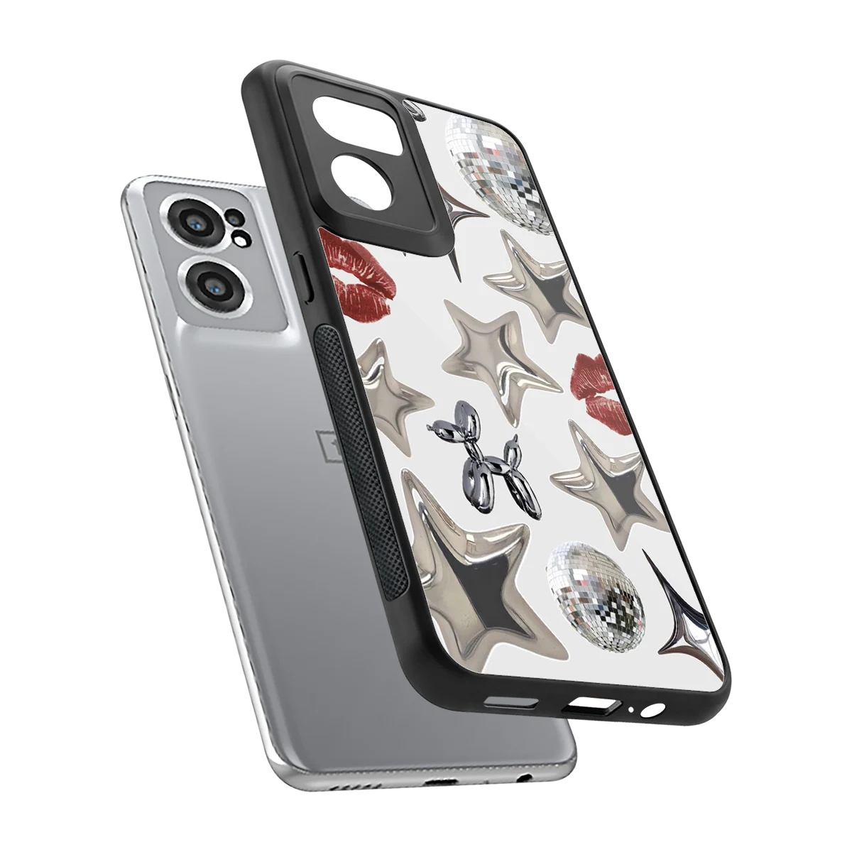 Disco Dreams sleek oneplus nord ce 2 cover with tempered glass back and TPU edges