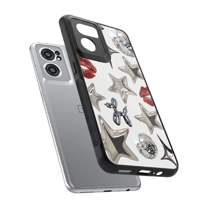 Disco Dreams sleek oneplus nord ce 2 cover with tempered glass back and TPU edges