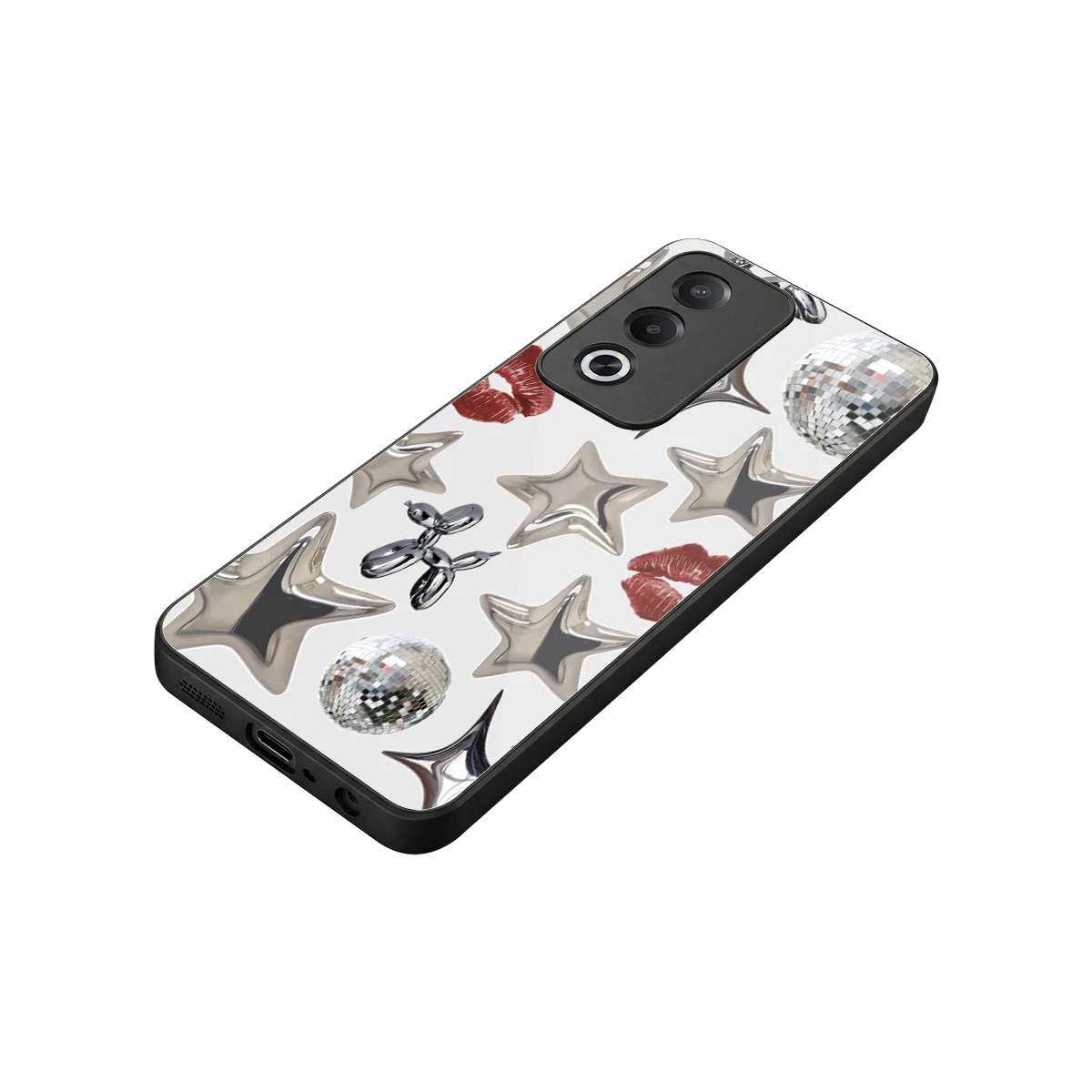 Disco Dreams stylish phone case for oppo a3 pro | glossy glass and slim fit