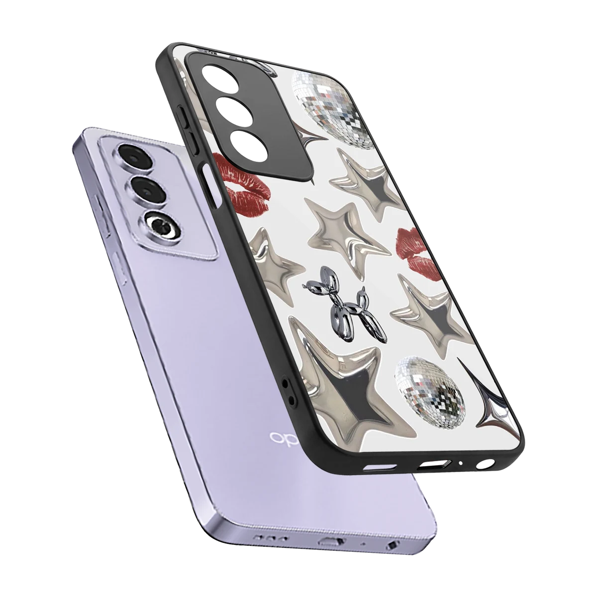 Disco Dreams sleek oppo a3 pro cover with tempered glass back and TPU edges