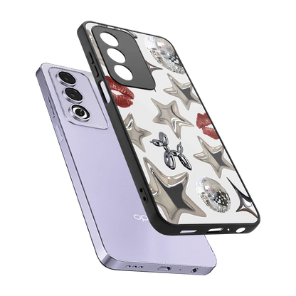 Disco Dreams sleek oppo a3 pro cover with tempered glass back and TPU edges