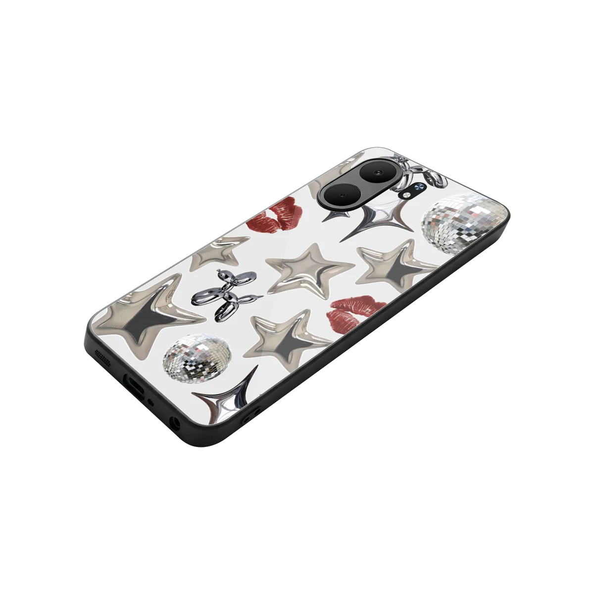 Disco Dreams stylish phone case for oppo a5x 5g | glossy glass and slim fit