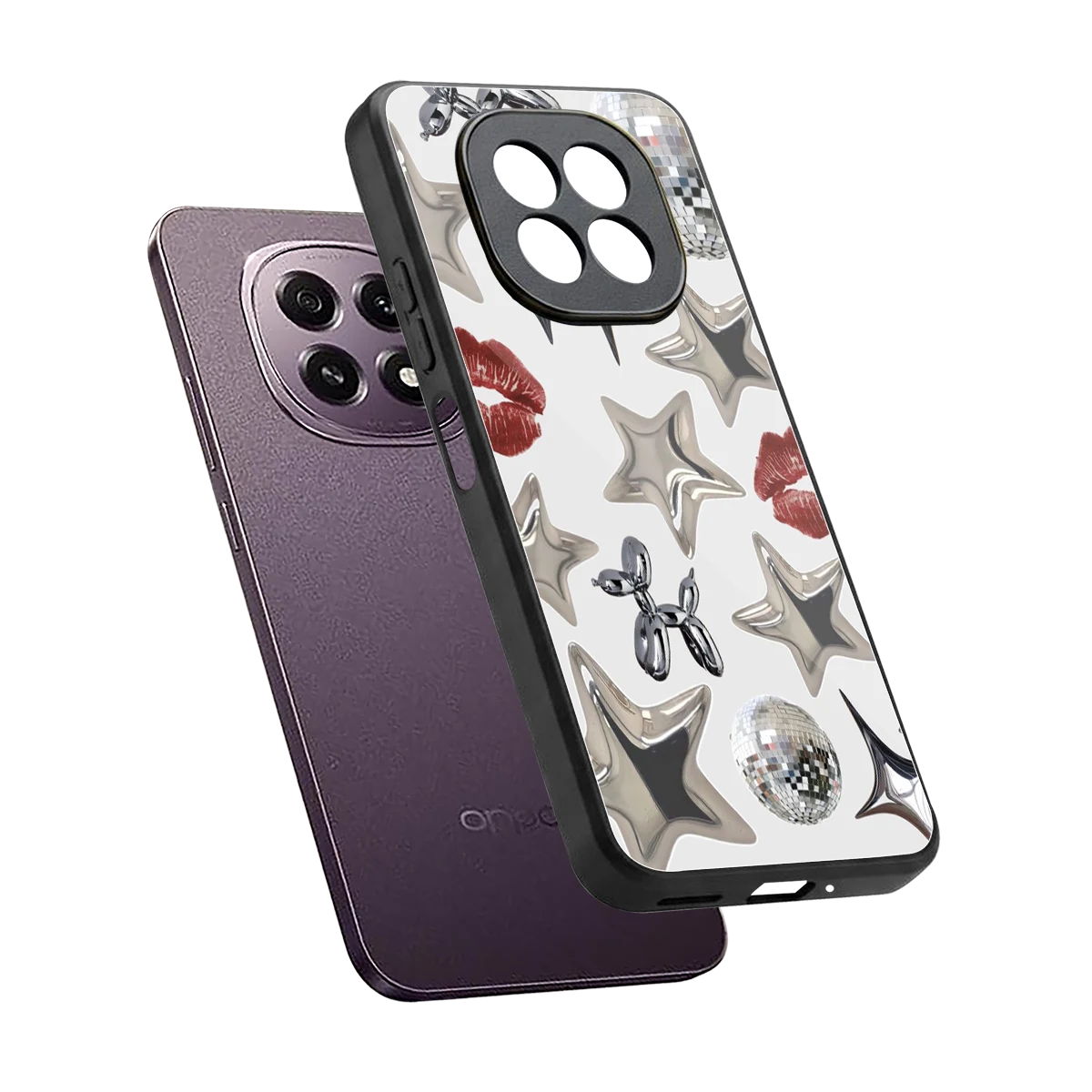 Disco Dreams sleek oppo f29 5g cover with tempered glass back and TPU edges