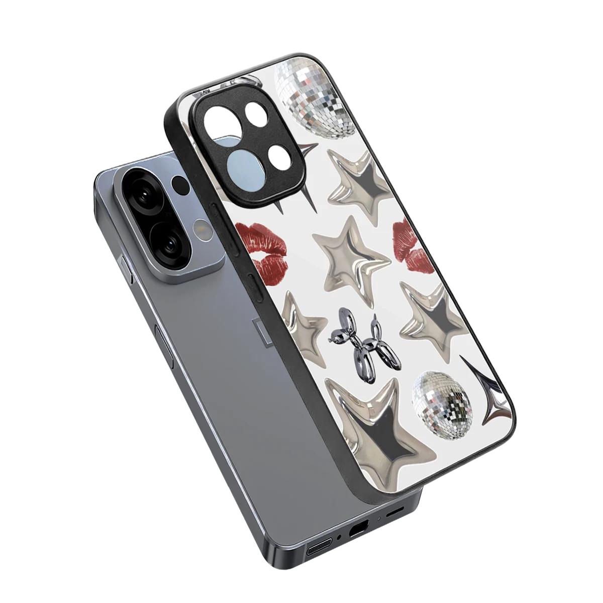 Disco Dreams sleek oppo k13 5g cover with tempered glass back and TPU edges
