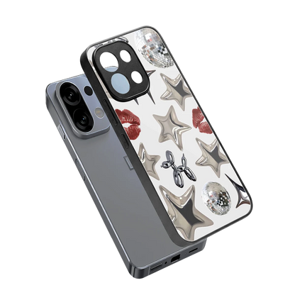 Disco Dreams sleek oppo k13 5g cover with tempered glass back and TPU edges