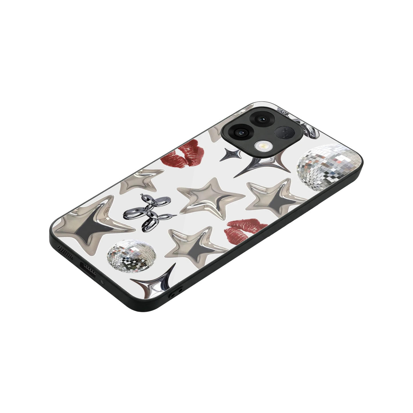 Disco Dreams stylish phone case for oppo k13 5g | glossy glass and slim fit