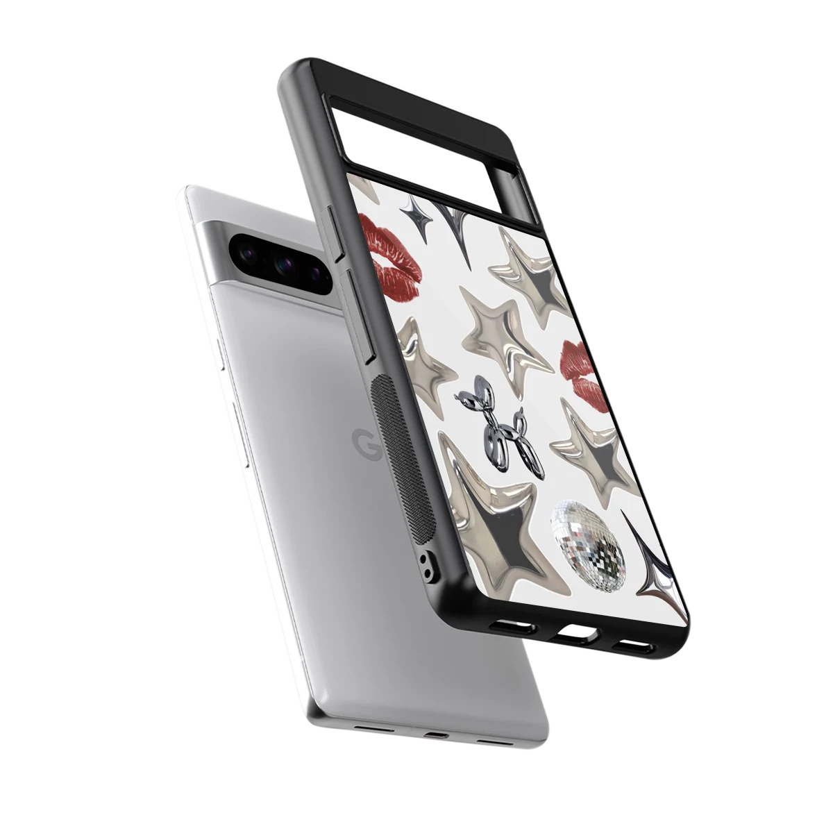 Disco Dreams sleek google pixel 8 pro cover with tempered glass back and TPU edges