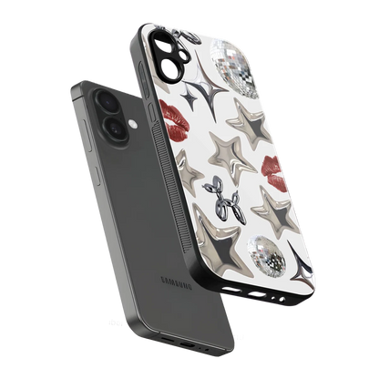 Disco Dreams sleek samsung galaxy a06 5g cover with tempered glass back and TPU edges