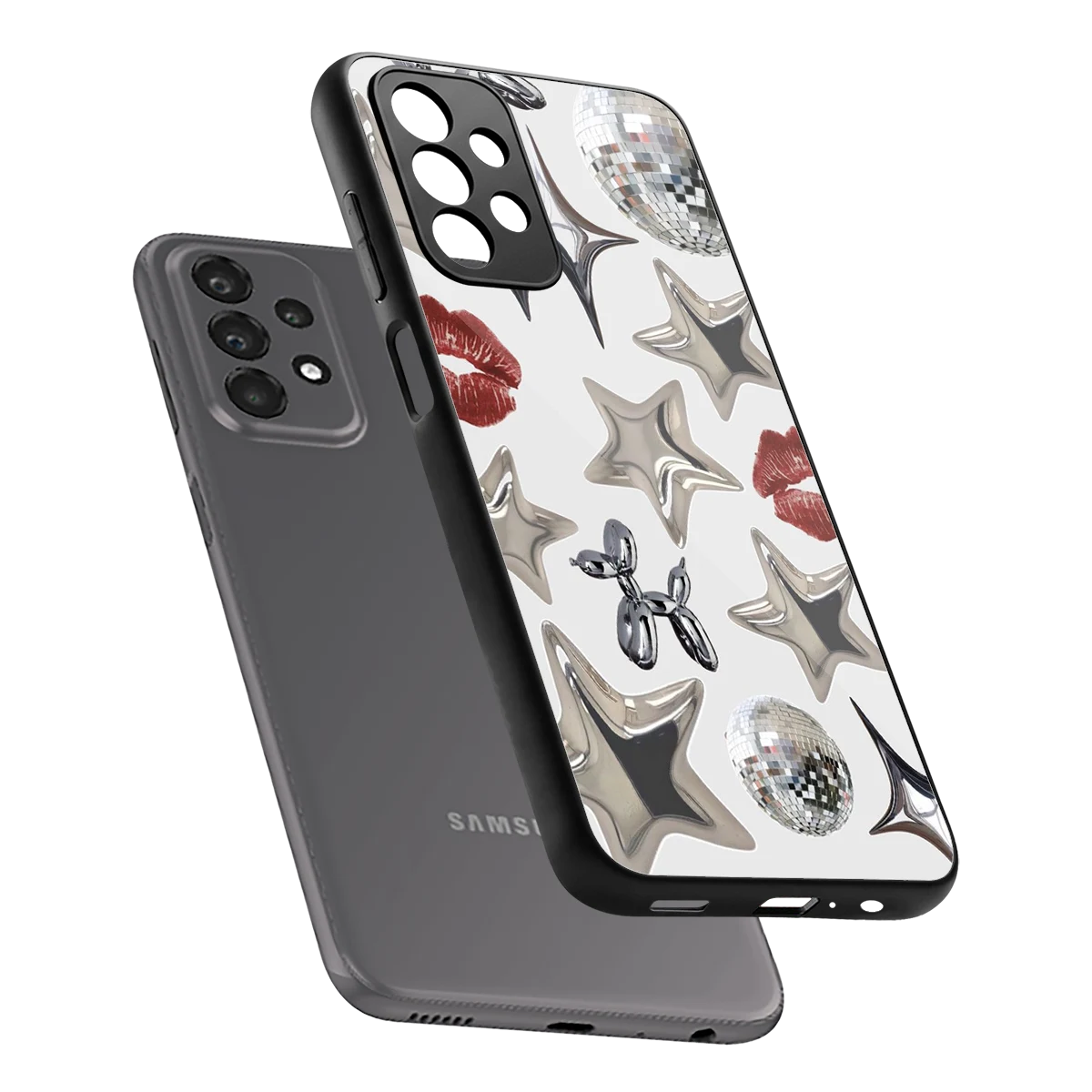 Disco Dreams sleek samsung galaxy a23 cover with tempered glass back and TPU edges
