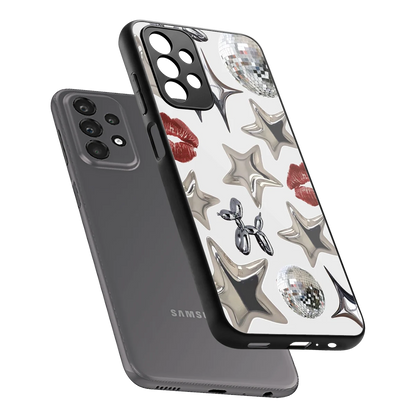 Disco Dreams sleek samsung galaxy a23 cover with tempered glass back and TPU edges