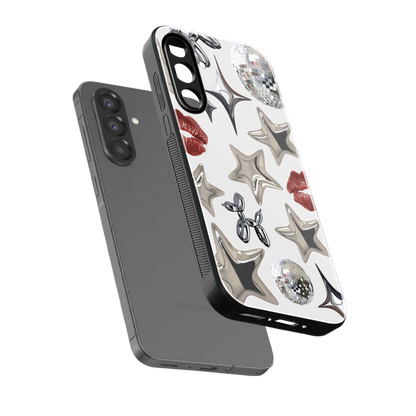 Disco Dreams sleek samsung galaxy a26 5g cover with tempered glass back and TPU edges