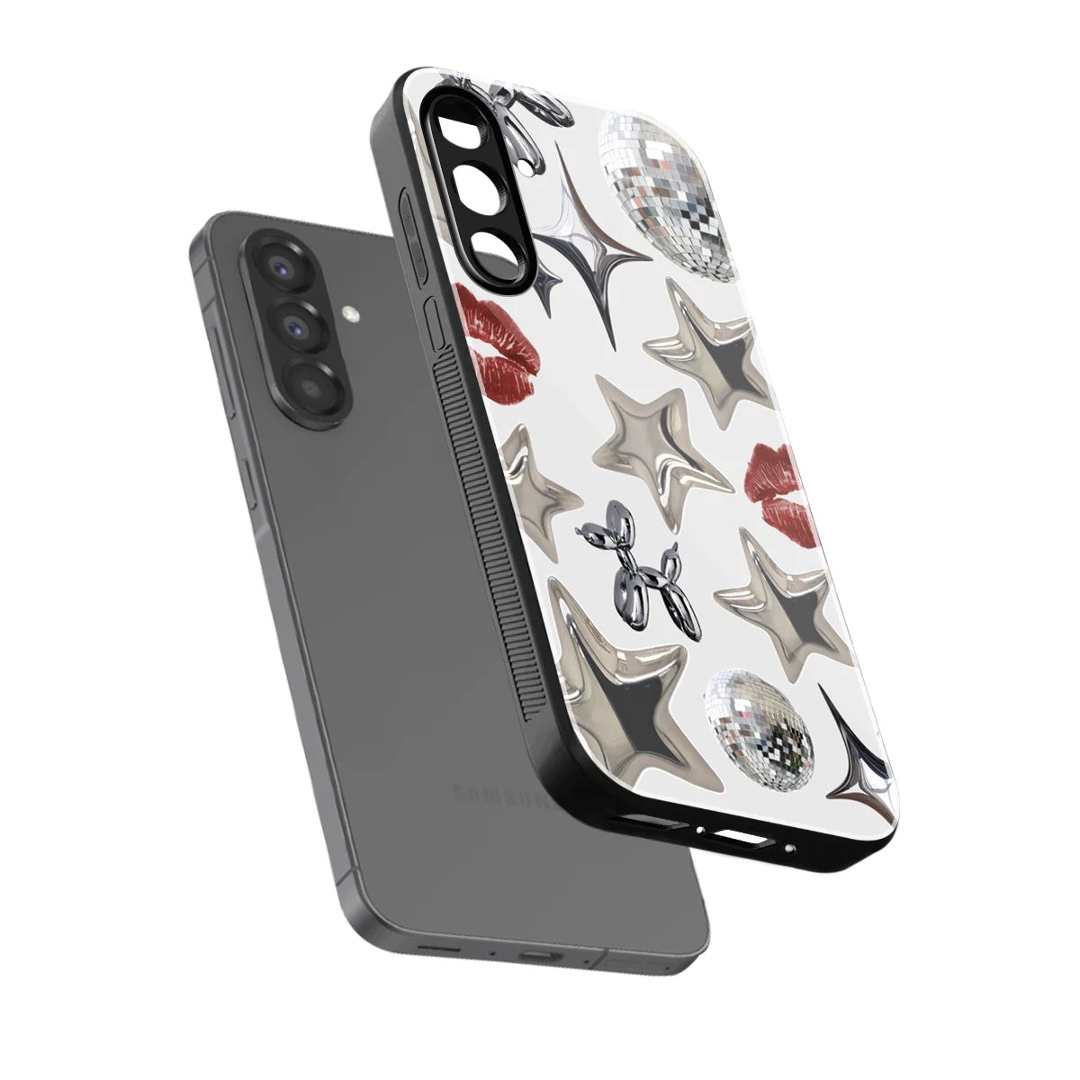 Disco Dreams sleek samsung galaxy m17 5g cover with tempered glass back and TPU edges
