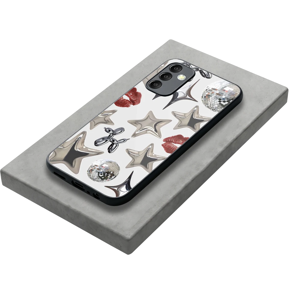 Disco Dreams stylish phone case for samsung galaxy m14 5g | glossy glass and slim fit