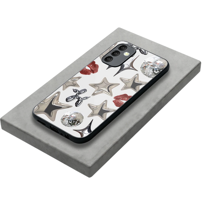 Disco Dreams stylish phone case for samsung galaxy m14 5g | glossy glass and slim fit