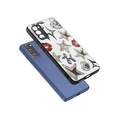 Disco Dreams sleek samsung galaxy s20 fe cover with tempered glass back and TPU edges