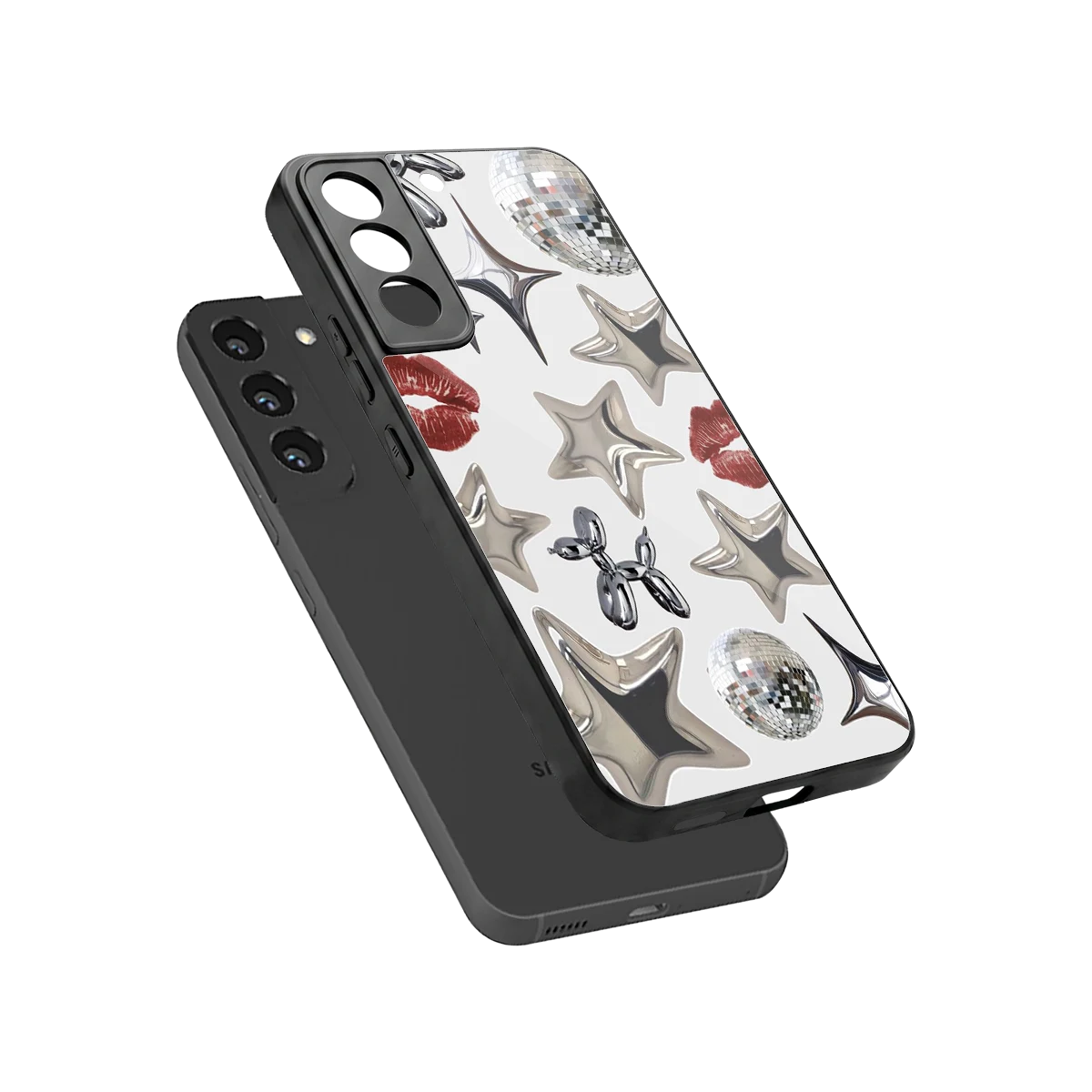 Disco Dreams sleek samsung galaxy s22 cover with tempered glass back and TPU edges