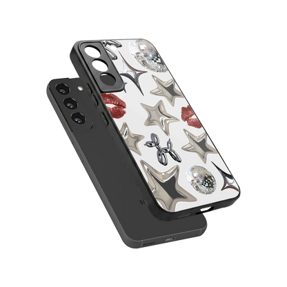 Disco Dreams sleek samsung galaxy s22 cover with tempered glass back and TPU edges