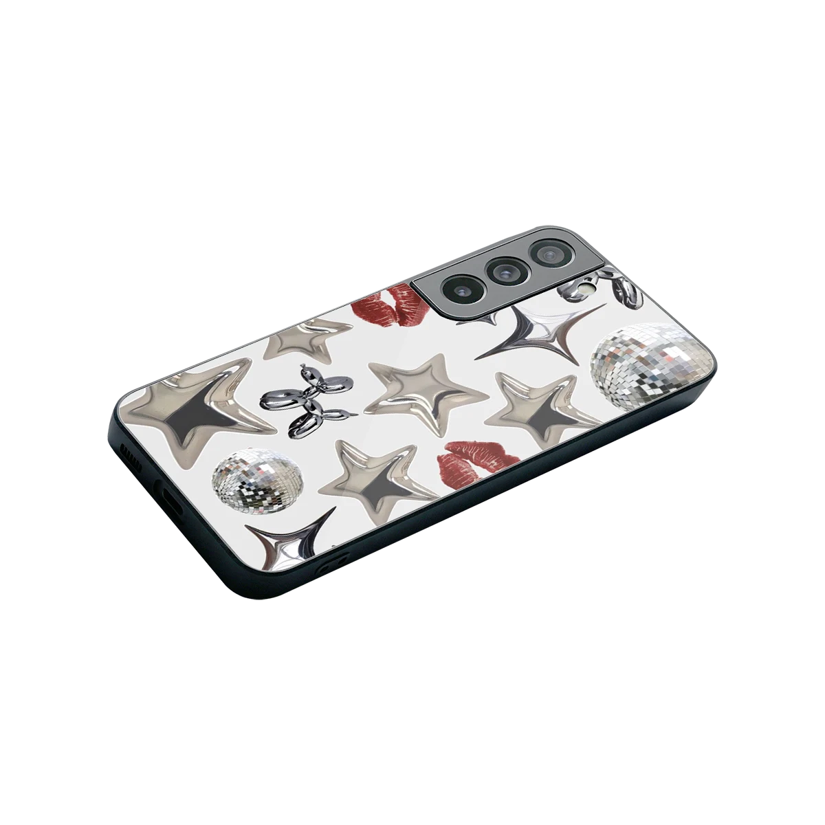 Disco Dreams stylish phone case for samsung galaxy s22 | glossy glass and slim fit