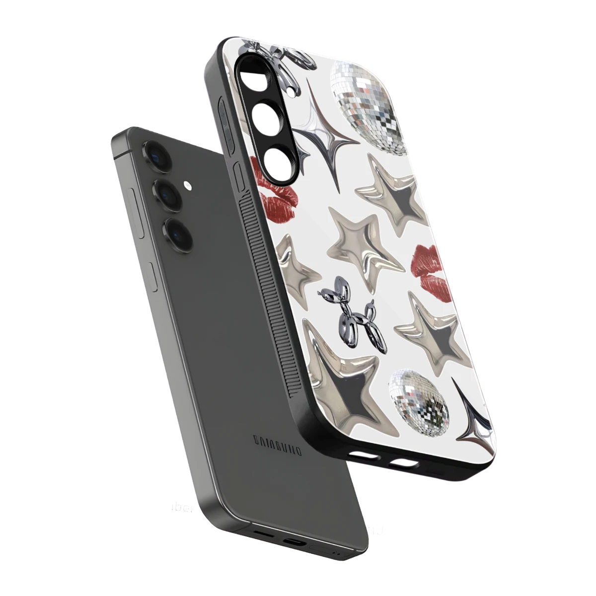 Disco Dreams sleek samsung galaxy s25 fe cover with tempered glass back and TPU edges