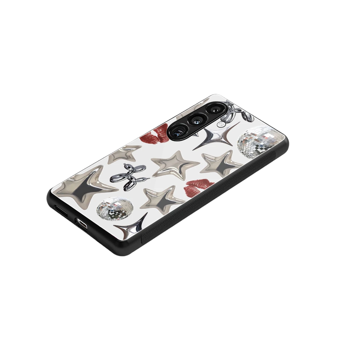 Disco Dreams stylish phone case for samsung galaxy s23 fe | glossy glass and slim fit