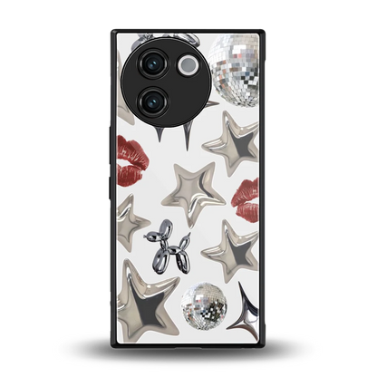 Disco Dreams back phone cover | glass case for vivo v30e